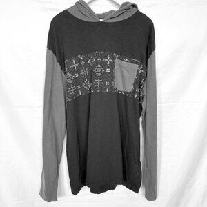 Vans Gray Black Tribal Long Sleeve Hoodie Shirt